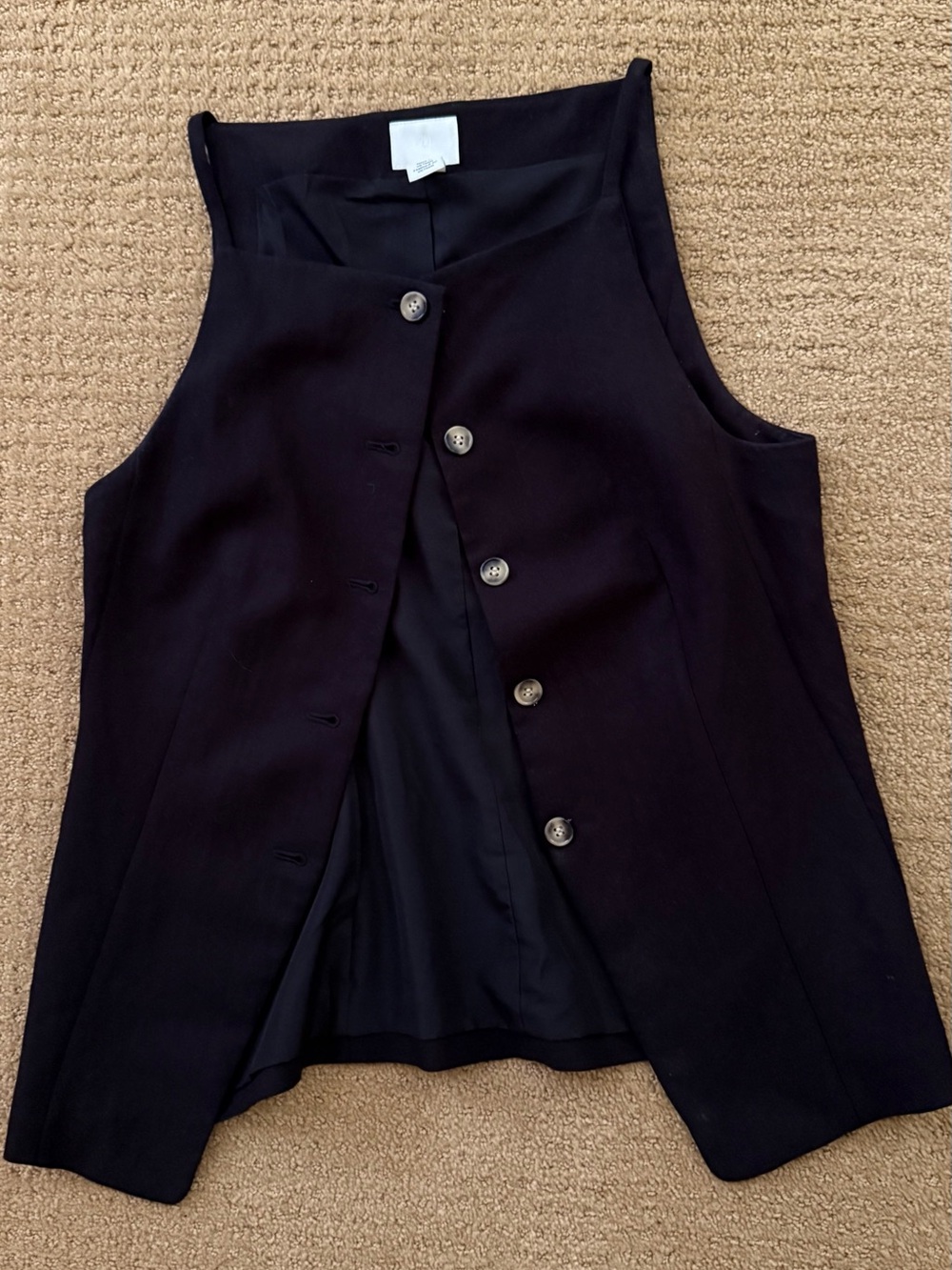 H&M Black Sleeveless Button Front Vest Top